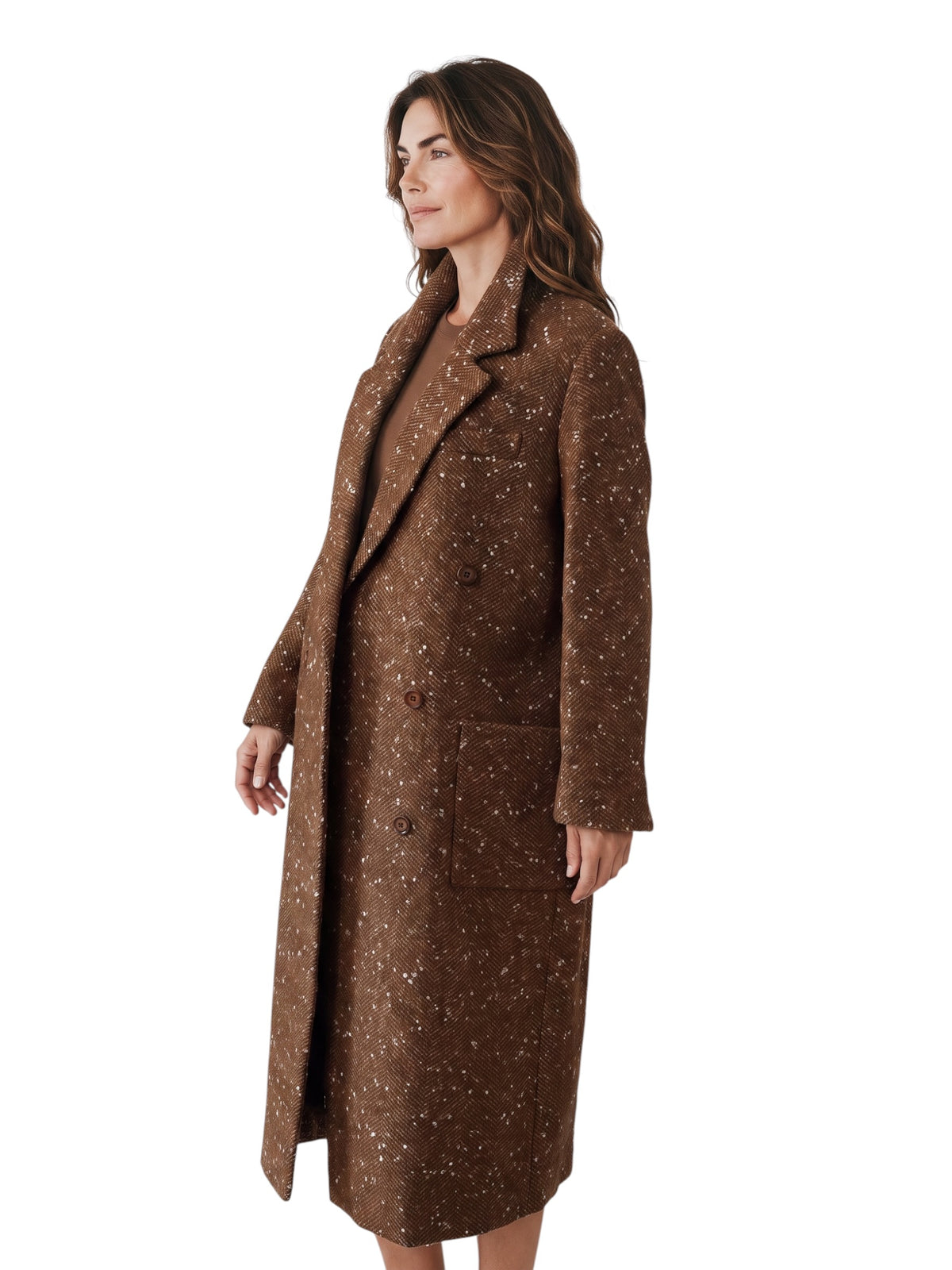 Brauner Tweed-Mantel „Cozy Attraction“ von Dorothee Schumacher – Ansicht 3