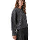 Grauer Strickpullover mit goldenem Rautenmuster von Dorothee Schumacher