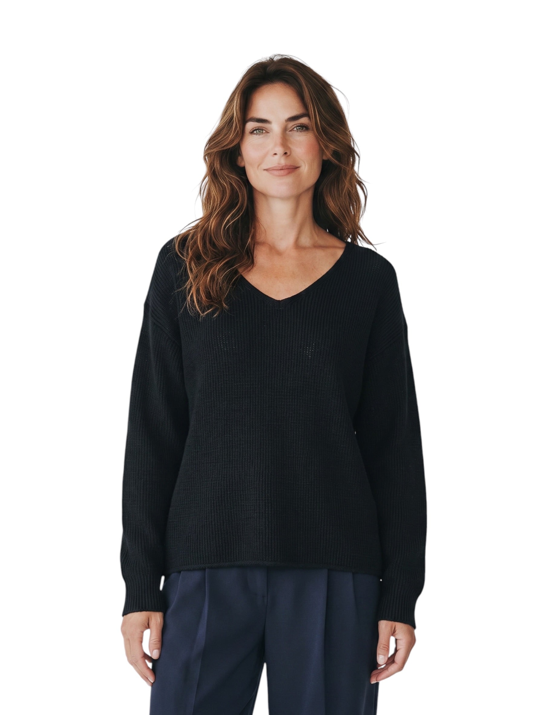 Schwarzer Oversize-V-Neck aus Wolle und Cashmere von FFC