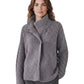 Graue Flechtstrick-Jacke mit hohem Kragen von FFC