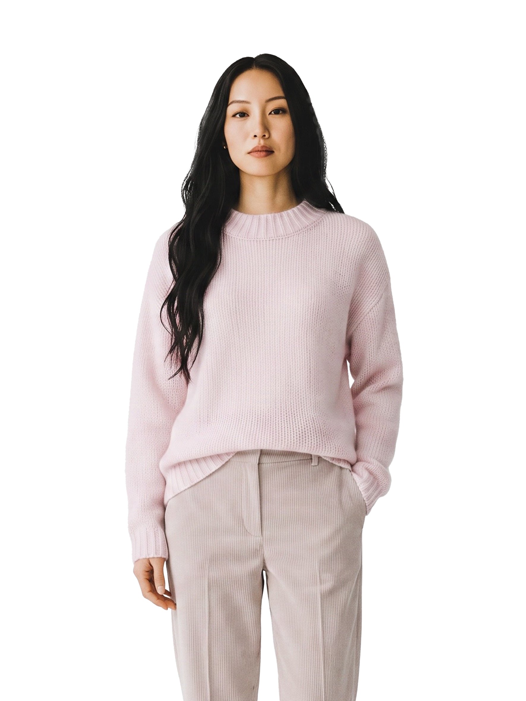 Roséfarbener Oversize-Grobstrick-Pullover aus Cashmere und Seide von Henry Christ
