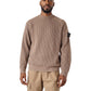 Beigefarbener Rippstrick-Pullover aus Cashmere von Stone Island