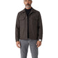 Braun meliertes Overshirt aus Wollflanell mit Cashmere von Corneliani