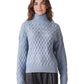 Hellblauer Kaschmir-Pullover mit Flechtmuster von Hemisphere