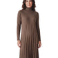 Taupefarbenes Strickkleid in Plissee-Optik von Hemisphere