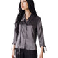 Bleifarbene Seidenbluse mit Schluppe von Dorothee Schumacher