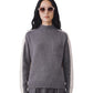 Zweifarbiger Stehkragenpullover in Grau und Wollweiß von Semicouture