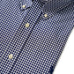 Dark blue/white checked buttondown shirt with elastane