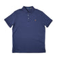 Blaues Jersey-Poloshirt