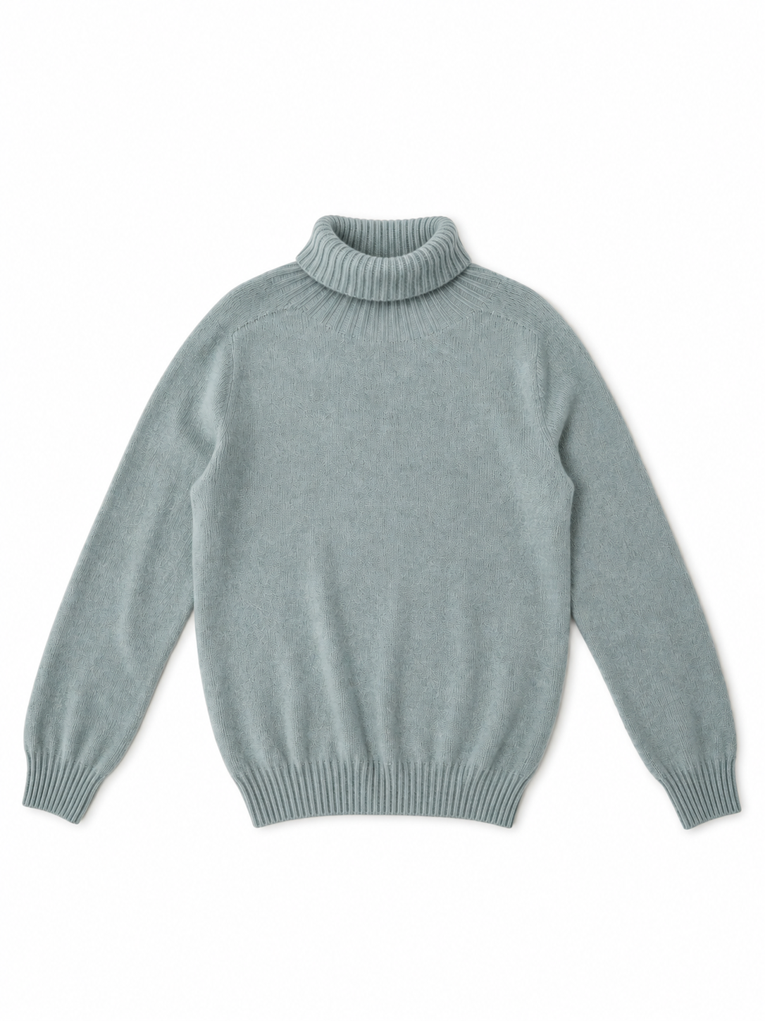 Eisblauer Rollkragenpullover von Glenugie – Vorderansicht