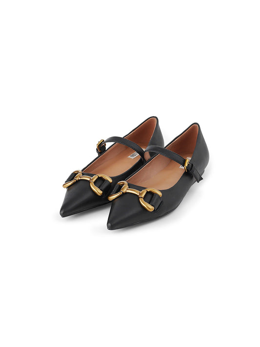 Schwarzer Ballerina mit goldener Trense von Bibi Lou