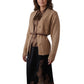 Camelfarbene Strickjacke mit V-Ausschnitt von Dorothee Schumacher