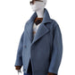 Mittelblauer Oversize-Caban