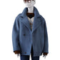 Mittelblauer Oversize-Caban