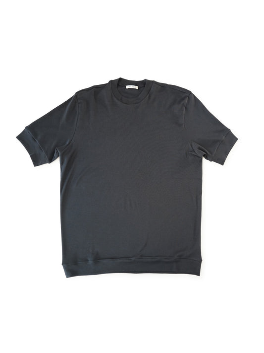 Dunkelblaues Jersey-T-Shirt mit Bündchen von Stefan Brandt