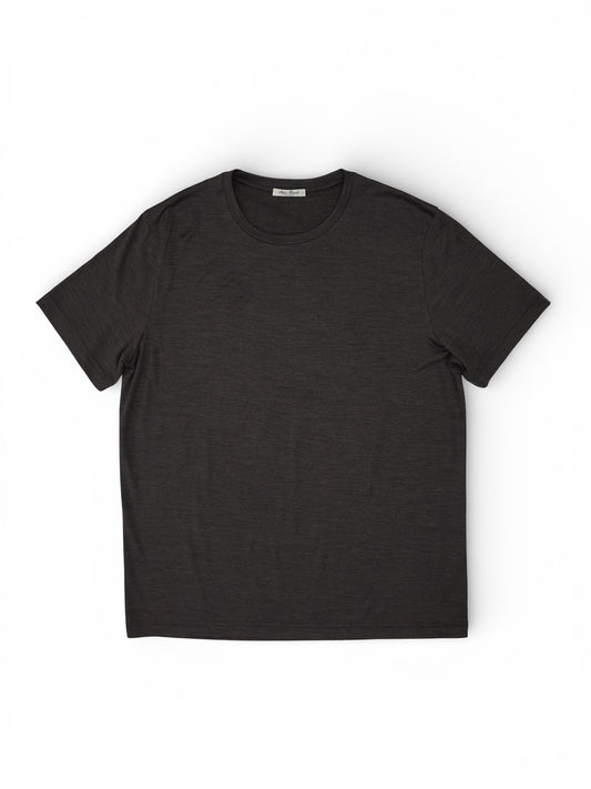 Dunkelbraunes Jersey-T-Shirt aus Wolle von Stefan Brandt