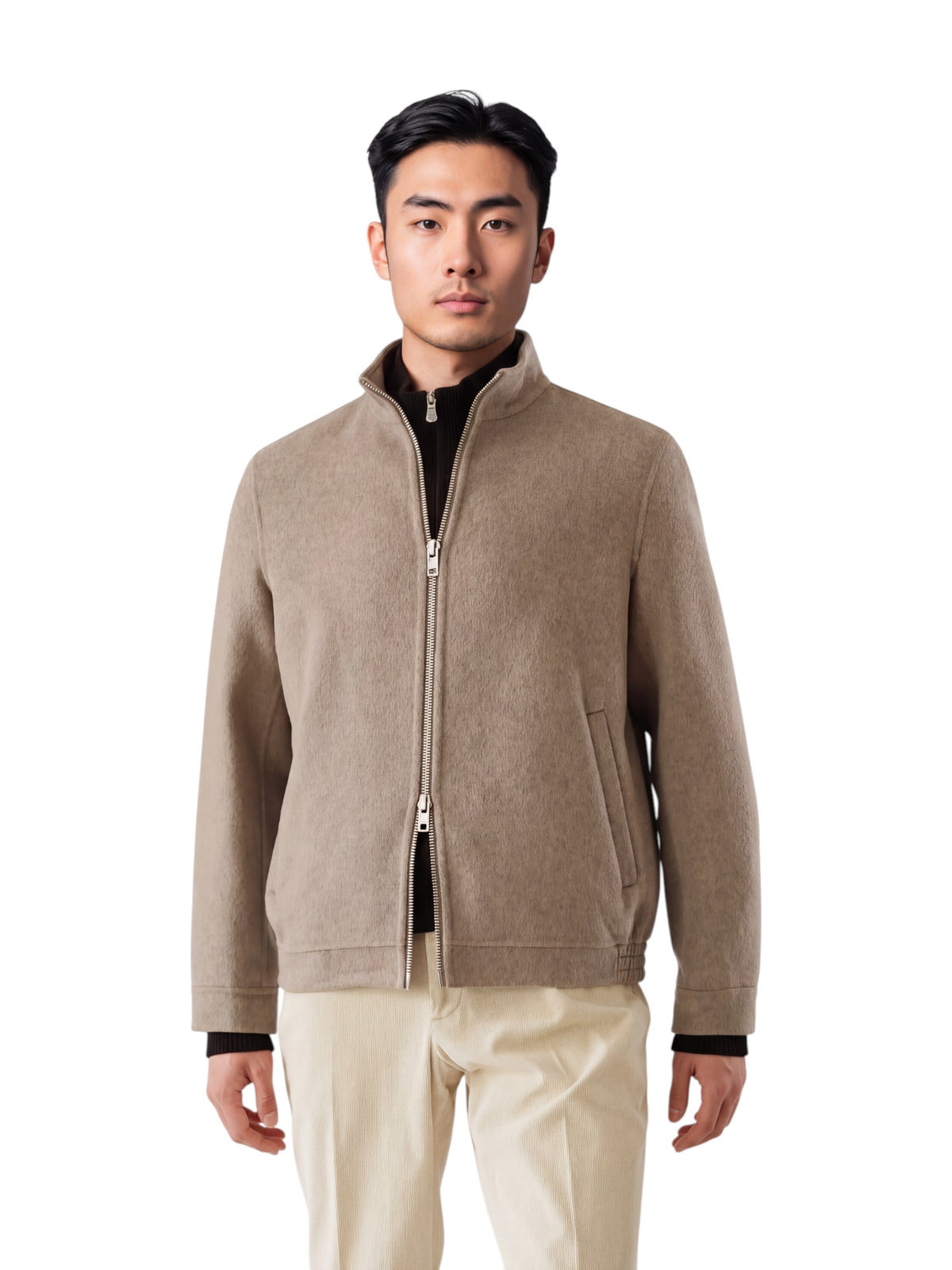 Beigemelierter Blouson aus Wollmischgewebe von Galà