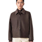 Dunkelbrauner Blouson aus gekochter Wolle von Harris Wharf London
