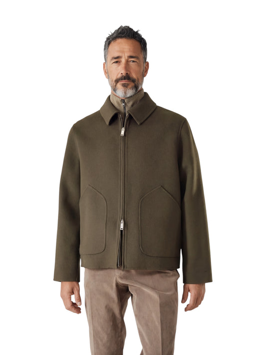 Olivgrüner Blouson aus Wollgewebe von Slowear