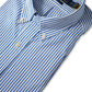 Blau/Weiß gestreiftes Buttondown-Hemd mit Elastan
