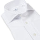 Weißes Twill-Hemd mit Haikragen und Umschlagmanschette