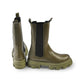 Olive-colored ankle boots