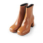 Cognac-colored heeled ankle boots