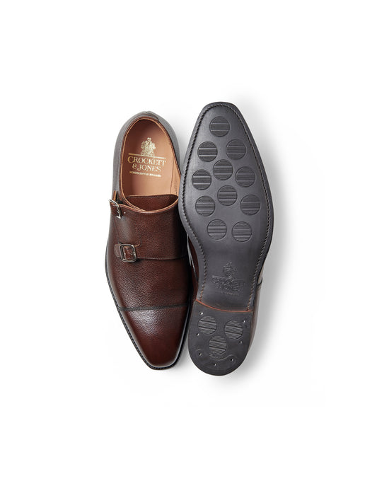 Kastanienbrauner Double-Monk mit City-Sohle von Crockett & Jones – Ansicht 3