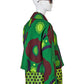Green, shortened printed flannel jacket