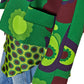 Green, shortened printed flannel jacket