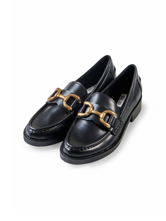 Schwarzer College-Loafer mit Trense von Bibi Lou