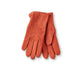 Orangefarbene Velour-Handschuhe aus Ziegenleder mit Cashmere-Futter
