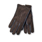 Dunkelbraune Handschuhe aus Ziegenleder mit Cashmere-Futter
