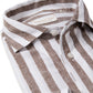 Braun/Weiß gestreiftes Hemd aus Leinen und Baumwolle