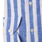 Blau/Weiß gestreiftes Hemd aus Leinen und Baumwolle