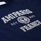 Dunkelblaues T-Shirt mit gesticktem "Ami-Paris" Logo