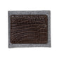 Dark brown soft crocodile card case